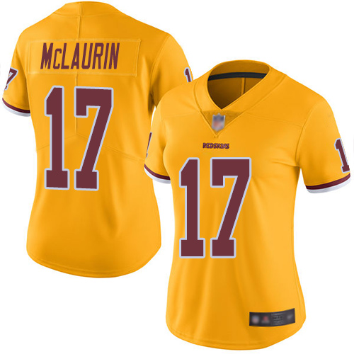 Washington Redskins Limited Gold Women Terry McLaurin Jersey NFL Football #17 Rush Vapor
